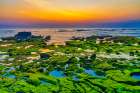 Sunset in Bali, Indonesia, a tropical paradise. Art Print